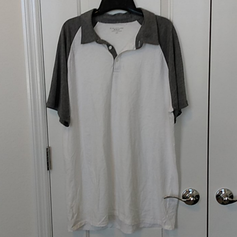 STRUCTURE SLIM FIT WHITE AND GRAY.